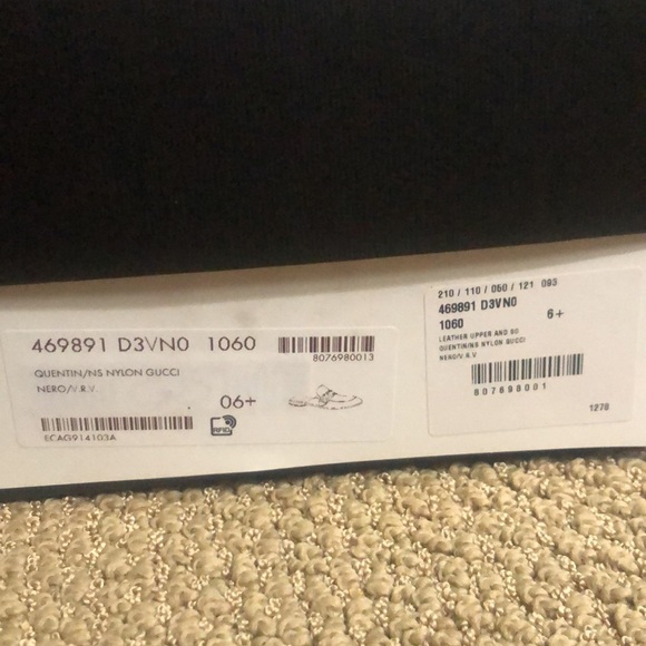 Gucci Men’s Black Leather Slip On Sandal with Web GG Logo 469891 1060 - Picture 7 of 7